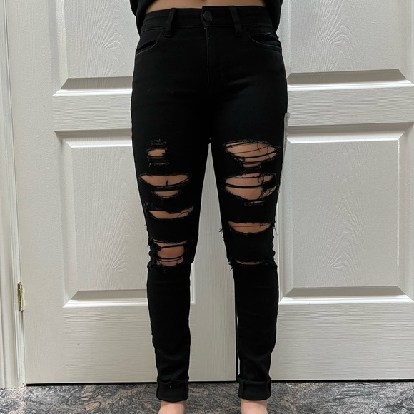American Eagle ripped high waisted skinny jeans - Picture 3 of 3